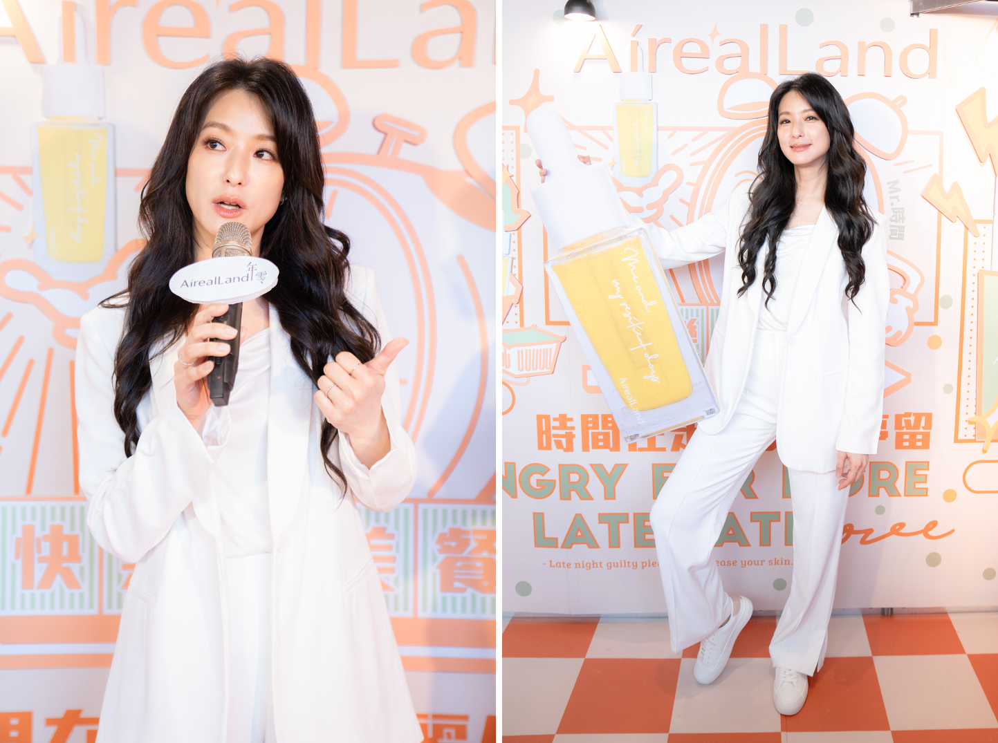 賴雅妍與粉絲分享「AirealLand-年零」保養品的使用心得，「艾地苯肌曜雙導精華」更是一年四季都不可或缺的基礎保養